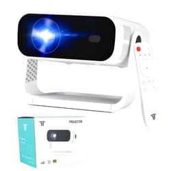 ZDK Smart Mini Projector with WiFi 6 & Bluetooth, Android TV，Auto Keystone for Bedroom