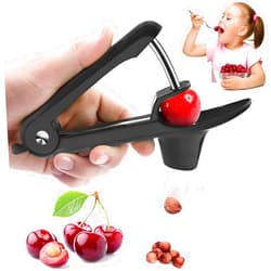 Axpsw Cherry Pitter Tool,Cherry Pitter Cherry Stone Remover Tool for Making Cherry Jam Cherries Corer Pitter Tool，Cherry Pitter Olive Pitter with Space-Saving Lock Design,Cherry & Olive Pitter （Black)