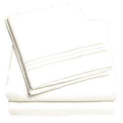 Sweet Home Collection RV Bed Linen Set, Short Queen, Ivory - 1500 Supreme Collection, 6Pc, Deep Pocket, Wrinkle & Fade Resistant, Microfiber, Luxury Sheet Set
