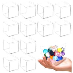 Homaisson 12 PCS Acrylic Square Cube 3 x 3 x 3 Inches, Small Clear Plastic Display Boxes with Lids, Clear Acrylic Storage Square Cube Boxes, Display Case Container for Candy Jewelry Tiny Items