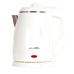 WTJMOV 1.2L Electric Kettle Small, 40 Ounce Hot Tea Kettle Double Wall Stainless Steel, 1200W Electric Water Boiler Rapid-Boil Auto Shut Off White