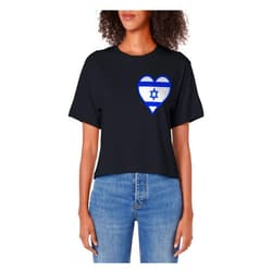 Israel Jew Promised Land Israelite Judaism Jewish Israel flag Heart Star of David Jewish Israelite heritage Women's Crop Top