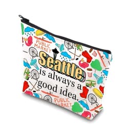 WCGXKO Seattle Washington Gift Seattle Welcome Bag Seattle Beach Gift Seattle Zipper Pouch Makeup Bag (Seattle)