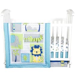 Trend Lab Jungle Roar Breathable 4-Piece Baby Nursery Crib Bedding Set, Includes Quilt, 2 Fitted Crib Sheets, and Crib Skirt