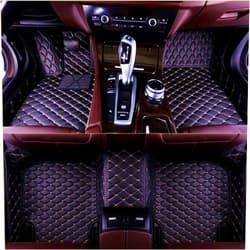 NYMCAR Custom Car Floor Mats Compatible with 99% Audi BMW Mercedes-Benz Chevy Honda Toyota Lexus Infiniti Nissan Mitsubishi Mini Smart Hyundai kIa 2001-2024 (Black Gold)