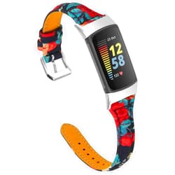 DONEDYNAMIC Bands Compatible with Fitbit Charge 5,Leather Watch Strap Men Women,Quick Release Watch Strap Fitbit Charge 5