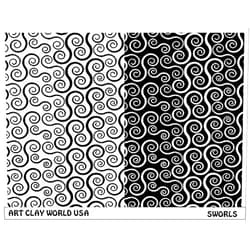 Art Clay World USA Low Relief Texture Plate Sworls Design - 1 Pc.