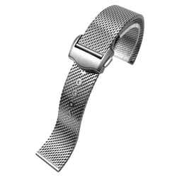 AMSOH 20mm Titanium Steel Braided Watchband Fit for Omega 007 Seamaster James Bond Watch Band Strap Deployment Buckle