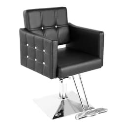 Dangvivi Salon Chair for Hair Stylist, Black Barber Chair for Barbershop/Home, Heavy Duty Hydraulic Pump Stylist Chair, 360 Degrees Rolling Beauty Equipment for Women Men