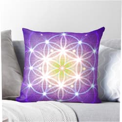CB Smiles Flower of Life Pillow Purple Pillows Spiritual Pillow Sacred Geometry Pillows Gifts Pillows for Couch Geometric Pillows Purple (18