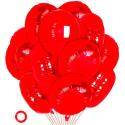 YOTHORN 20 Pcs Round Shaped Balloons,18 Inch Round Foil Balloon,Giant Round Mylar Balloon Helium Balloons for Birthday Party Baby Shower Wedding Decorations (Red)