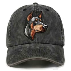 InnoBeta Doberman Pinscher Gifts for Men Women, Dobie Gifts, Adjustable Embroidered Hat Gifts, Grey
