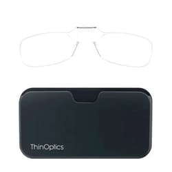 ThinOptics Universal Pod Rectangular Reading Glasses Clear Frames / Black Case 1.5 x