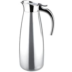 Isosteel VA-9345K 1 Litre 18/8 Stainless Steel Tableline Double-Walled Straight Shape Vacuum Pot with Flap Lid...