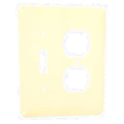TayMac WRI-TD Maxi/Princess Metallic Wallplate with One Toggle, One Duplex, Two Gang, Ivory Smooth
