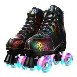 Risup Roller Skates for Women and Mens, Classic High-top 4 Wheels Skating Roller Double Row Skates for Indoor and Outdoor Unisex Christmas Party with Bag