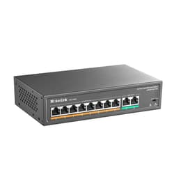 MokerLink 10 Port PoE Switch with 8 Port PoE+, 2 Fast Ethernet UpLink, 100Mbps, 120W 802.3af/at PoE, Fanless Plug & Play