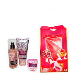 Bath & Body Works Bath And Body Works A Thousand Wishes Travel Size Gift Bag Set. - Fine Fragrance Mist - Ultra Shea Body Cream - Hand Gel - Travel Size