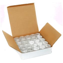 Vivaplex, 50, Clear, Empty, 5 Gram Plastic Pot Jars, Cosmetic Containers.