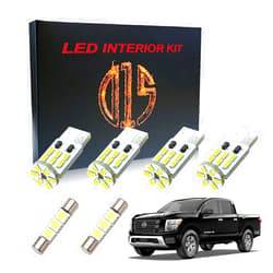 D15 Lighting LED Interior Light Kit Accessories for Nissan Titan XD 2016-2022 6000k Bright White Map Dome Visor Footwell Cargo License Plate Bulbs (14 Pieces)