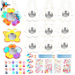 Czlotyh 12 Pack Bird Feeder Craft Kits with Stainless Steel Bowls DIY Your Own Unfinished Wooden Ornaments Outdoor Party Favor Gifts for Nature Loving Kids