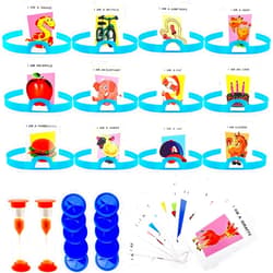 Conagel 2 Set Headband Game Guessing Game The Quick Question Game Set Include Headbands, Picture Cards, Scoring Coins, Sand Clock