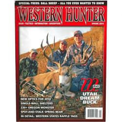By Dave Ballard Justin Russell (Author), Colton Bagnoli Roy Grace (Author), Jeff Sullivan Andrew Chamberlain (Author), Jason Van Kirk Jon Gabrio, South Cox (Author), Mark Arana Lance Harris (Author), Jason Ray Patrick Montgomery (Author), Remi Warren Ryan Hatfield (Author), Mike Duplan Chris Denham (Author), Mark Paulson Kristy Titus (Author), Tony Bynum Clay Allen (Author), Ryan Hatfield (Editor) & 9 more Western Hunter Magazine, Spring 2014