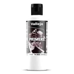 Vallejo - Surface Primer Color | White Acrylic Primer 200 ml (6.76 fl.oz.) | Matte Finish and Fast Drying | Perfect for Airbrushing and Great Adhesion to Figurines and Scale Models