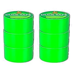 Duck Brand Duck Color Duct Tape, 6-Roll, Neon Lime Green (1265018_C)