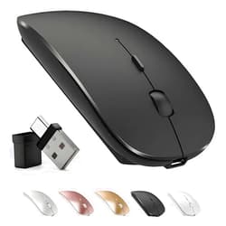 Neises Wireless Mouse,USB C Mouse for MacBook air Mouse for MacBook pro,Bluetooth Wireless Mouse for Laptop/PC/Mac/iPad pro/Computer (Black)