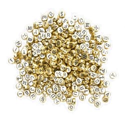 HERCHR 500pcs 7mm Letter Beads, Alphabet Beads for Jewelry, Necklace, Bracelets Making, DIY Crafts Kit(Gold)