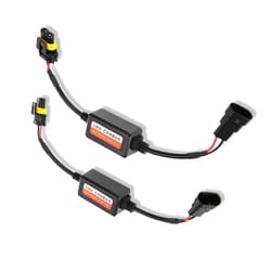 Nowkont Pack-2 Car 9006/HB4/9012 LED Light Decoder, Lighting System Anti-flicker Harness Adapter for Car Radio Audio Filter, Bulb Modification Warning Error Fault Decoder, Universal for Cars (Black)