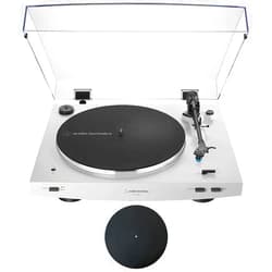 Audio-Technica AT-LP3XBT-WH Fully Automatic Wireless Belt-Drive Turntable - White Bundle with Deco Gear 12