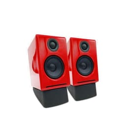 Audioengine A2 Red Bluetooth Computer Speakers and DS1 Stands
