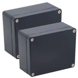 Raculety 2 Pack Project Box IP65 Waterproof Junction Box ABS Plastic Black Electrical Boxes DIY Electronic Project Case Power Enclosure 4.53