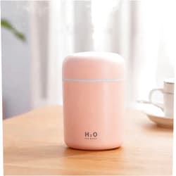 Saunana Portable Mini Humidifier, Colorful, Cool Mist, USB Powered. Perfect for Bedroom, Office & Car (300ml, Pink)