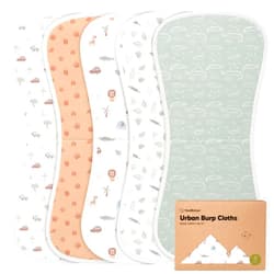 KeaBabies Organic Burp Cloths for Baby Boys and Girls - 5-Pack Super Absorbent Burping Cloth, Burp Clothes, Soft & Plush, Newborn Milk Spit Up Rags, Burpy Cloth Bib for Unisex, Burping Rags (Wilderness)
