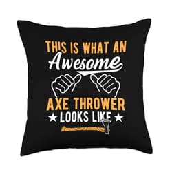 Ax Lover Gift Idea Ax Throwing Enthusiast Funny an Awesome Axe Thrower Looks Like Throw Pillow, 18x18, Multicolor