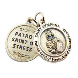 Catholic Saints Silver Toned Base Catholic Patron Saint Medal Pendant, 3/4 Inch