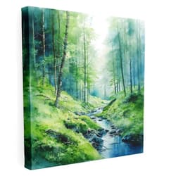 Painted Anarchy Moss Canvas Print - Serene Moss-Covered Forest Wall Art - Moss, Nature-Inspired Canvas, Serene Forest, Artistic Watercolor Painting, 20