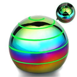 Dilabnba Kinetic Fidget Spinner Lumious Desk Toy for Kids Adults, Cool Optical Illusion Gadget Metal Stress Relief Gyro Ball, Easter Egg Stuffer Birthday Party Gift for Age 3-12 5-16 (Rainbow-Green Light)