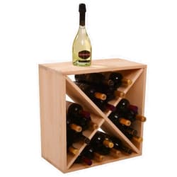 Sardoxx 24 Bottle Wine Rack Solid Wood Holder Cube Bar Storage Cellar Stackable Kitchen Decor Tabletop Champagne Rack