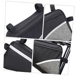 FOYTOKI Bike Pouch Bag Front Tube Bag for Bike Frame Waterproof Triangle Bag for Mountain Road Bikes Grey