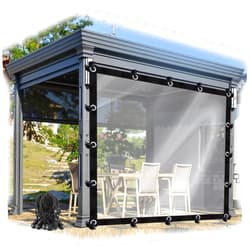 CghhDY Garden Gazebo Curtains Waterproof Side Panels Transparent Tarpaulin with Grommets Outdoor Patio Curtains Resist The Cold & Keep Warm (Color : +Corners, Size : 10' x 20')