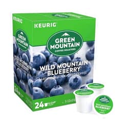 Green Mountain Coffee Roasters Green Mountain Coffee Pods K-Cups For Keurig Machines Flavored K Cup (All Count Fresh Capsules) Light/Medium/Dark Roast Long Expiry ALL FLAVORS (24 K-Cups Wild Mountain Blueberry)