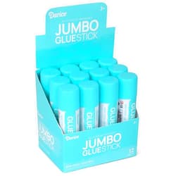 Darice 12 Jumbo Glue Sticks, 1.4 Oz All Purpose Stick Glue, Strong Hold, Easy Stick, Quick Drying, Non-Toxic, Scrapbooking Supplies for Home, School and Office
