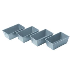 Chicago Metallic Commercial II Non-Stick Mini Loaf Pans, 5-3/4 by 3-1/4 by 2-1/4-Inch, Gray , 4 Count (Pack of 1)