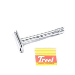 OdontoMed2011® Double Edge Safety Razor Stainless Steel Manual Traditional Shaving Razors with 5 Pcs Razor Blades BTS-306