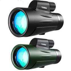 CAMMOO Set of 2 Pack CAMMOO Monocular, 12×50 High Power Monocular Telescope for Bird Wildlife Stars Watching Camping, 24mm Large Eyepiece, SMC Clear Low Light Vision, IPX7 Waterproof with Smartphone Adapter