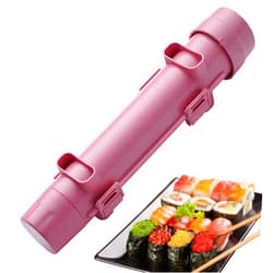 Anasha Sushi Maker,Food Grade Sushi Bazooka,Sushi Molds,Perfect for Crafting Sushi Roller with Rice,Vegetables,and Meat.Ideal DIY Sushi Tool Set for Beginners and Enthusiasts (Pink)